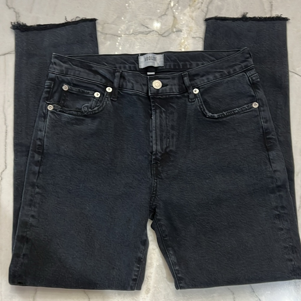 AGOLDE Black Raw Hem Jeans